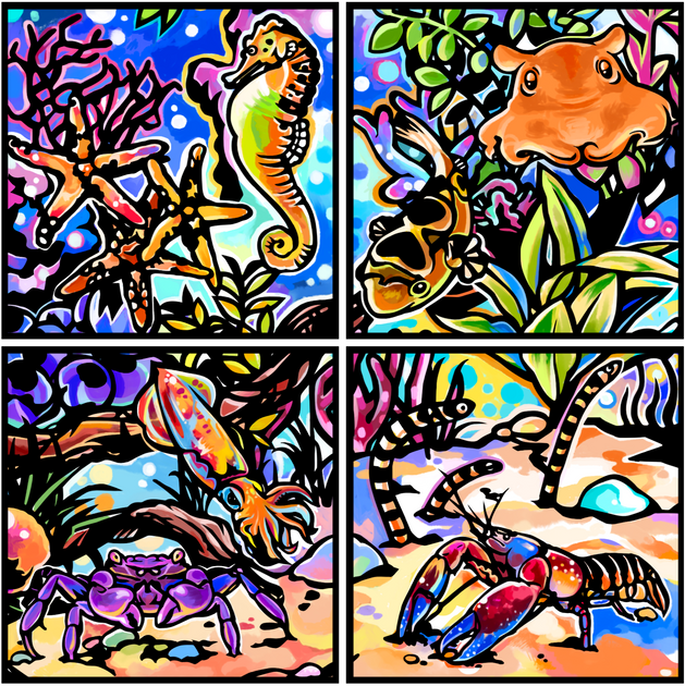 チャールズ・リン・ブラッグ　イルカ　油彩　8号 チャールズ・リン・ブラッグ イルカ 油彩 8号