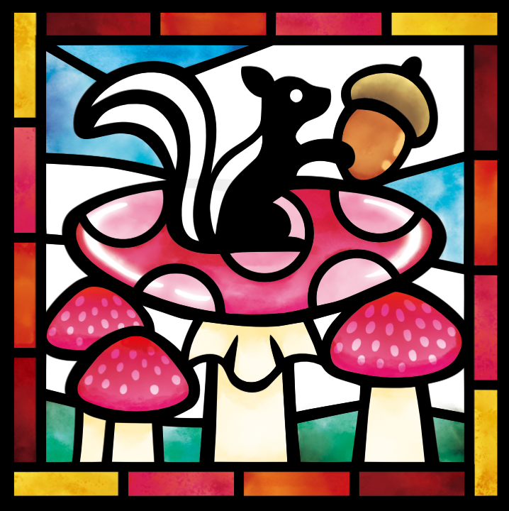 どうぶつたちの秋 『リス＆きのこ』【難易度：2】【EXP:20 GOLD