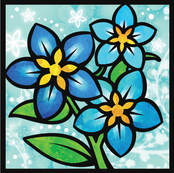 Little Flowers Forget-me-not Blue 